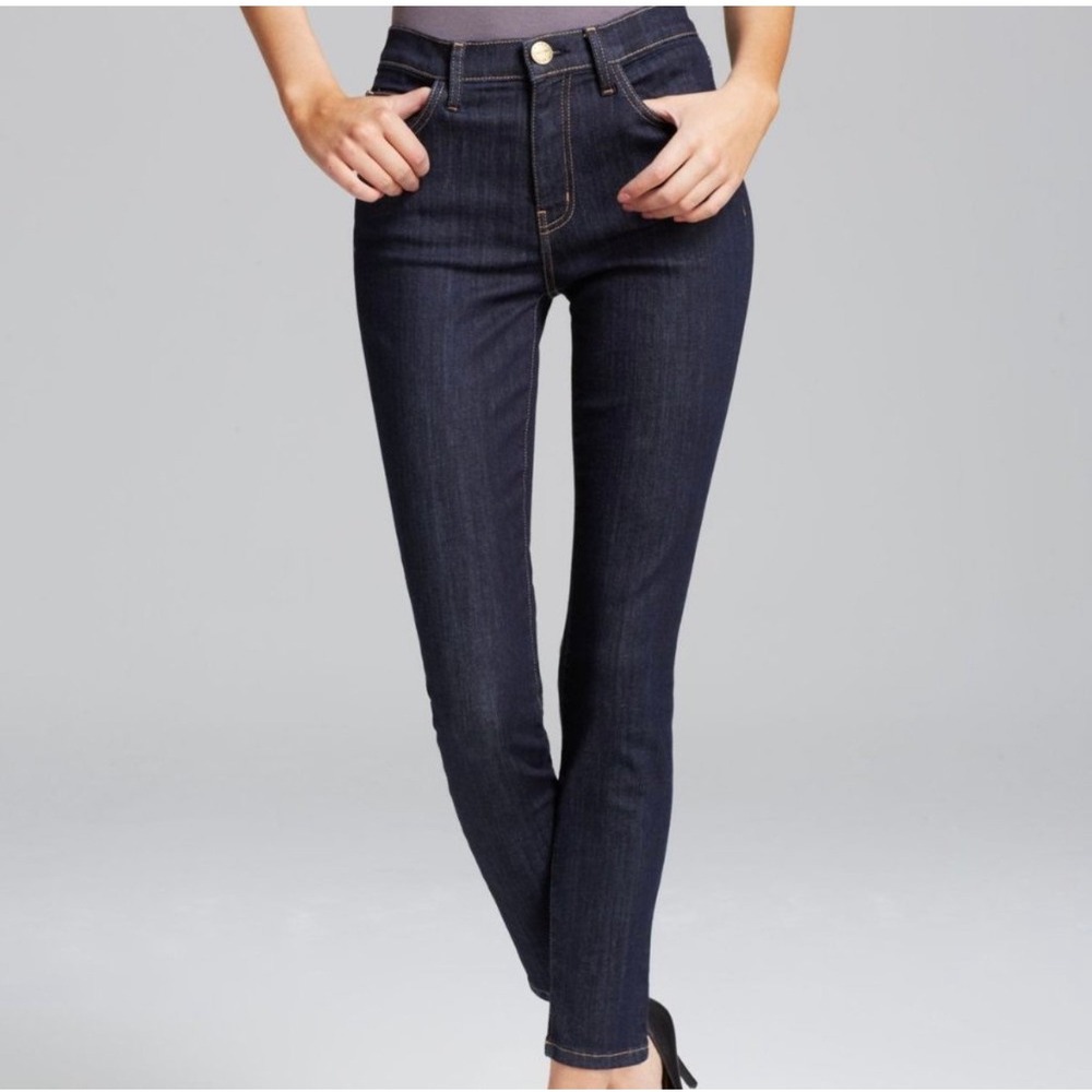 Current Elliott Jeans The High Waist Ankle Skinny Jeans Rinse Dark Wash 24